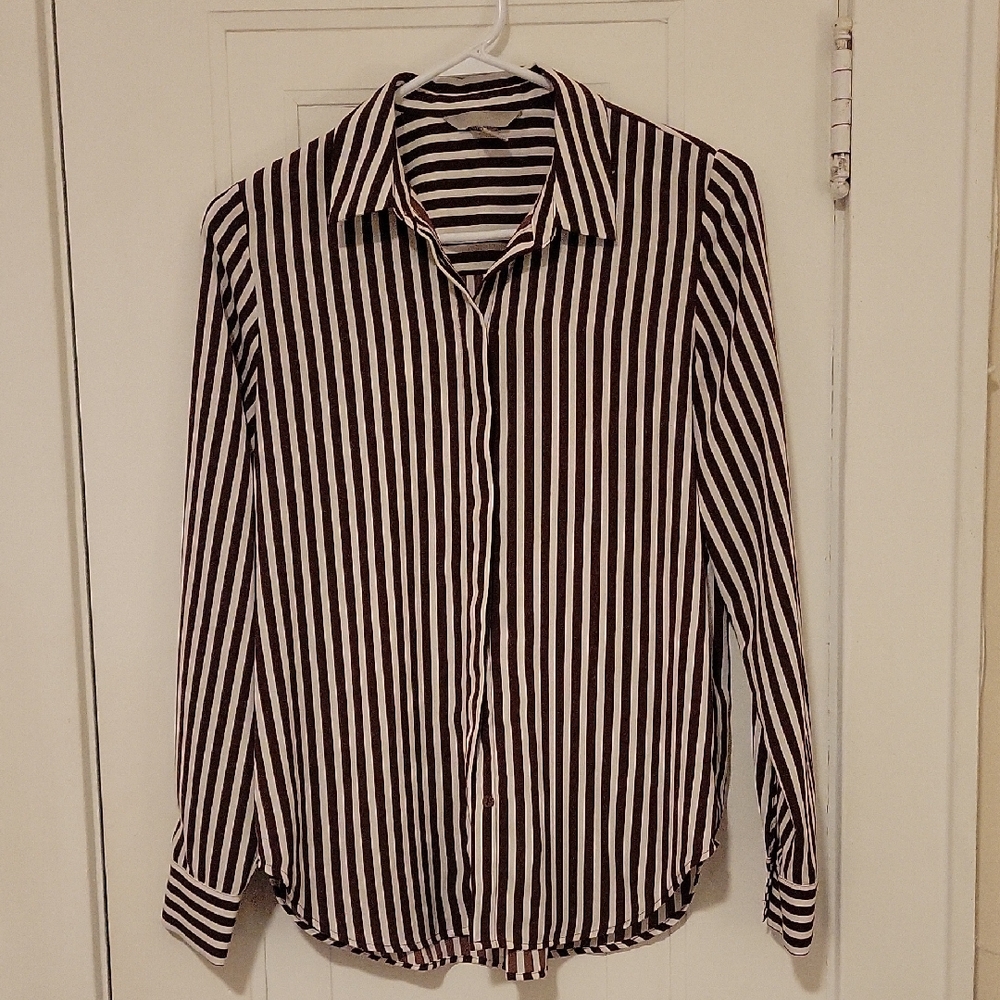 Striped Button-Up Shirt
